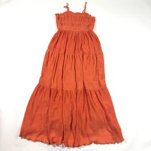 New By The River Smocked Sundress Orange